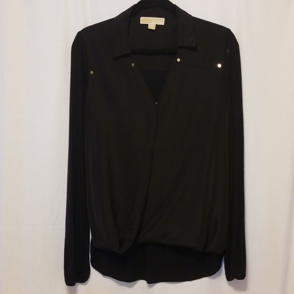 Michael Kors Medium Long Sleeve Black Top